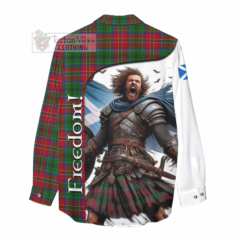 Tartan Vibes Clothing MacCulloch (McCulloch) Crest Tartan Women's Casual Shirt Inspired by the Freedom of Scottish Warrior