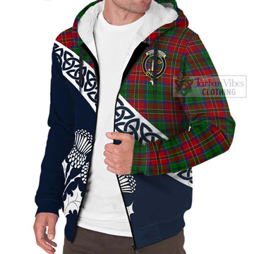 MacCulloch (McCulloch) Tartan Sherpa Hoodie Featuring Thistle and Scotland Map