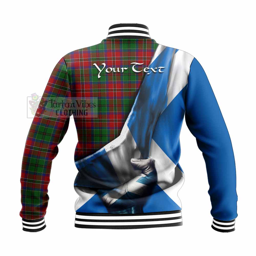 Tartan Vibes Clothing MacCulloch (McCulloch) Tartan Baseball Jacket with Family Crest Scotland Patriotic Style