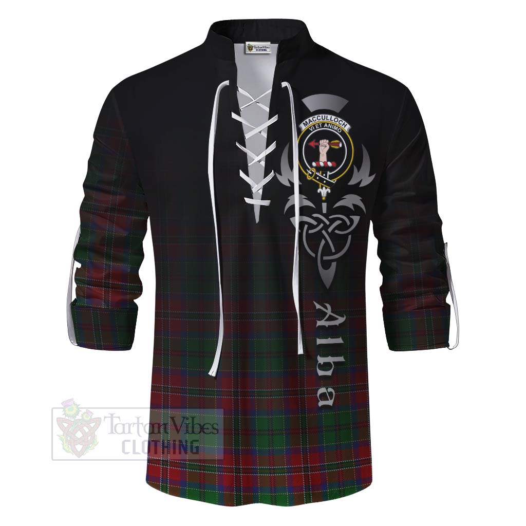 Tartan Vibes Clothing MacCulloch (McCulloch) Tartan Ghillie Kilt Shirt Featuring Alba Gu Brath Family Crest Celtic Inspired