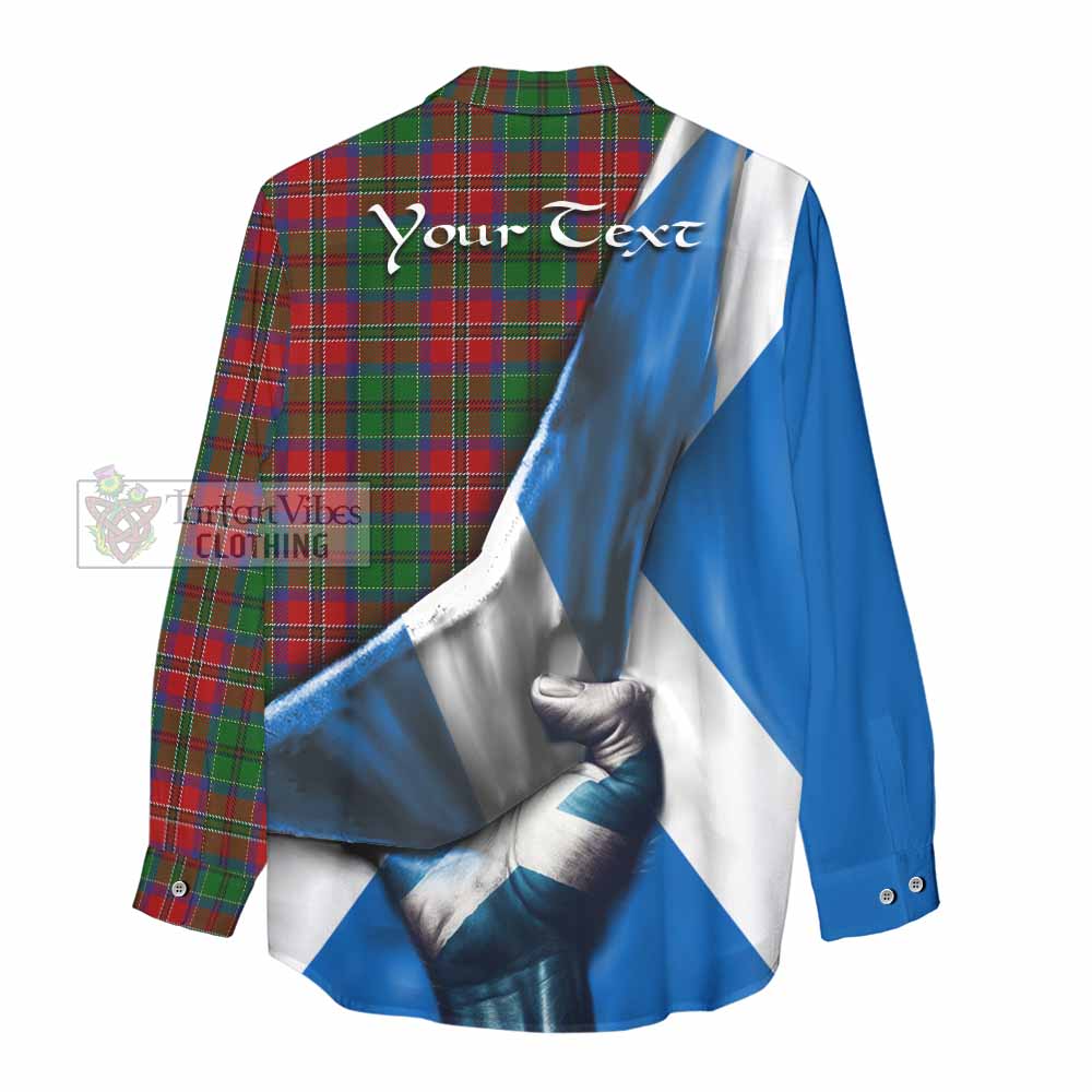 Tartan Vibes Clothing MacCulloch (McCulloch) Tartan Women's Casual Shirt with Family Crest Scotland Patriotic Style