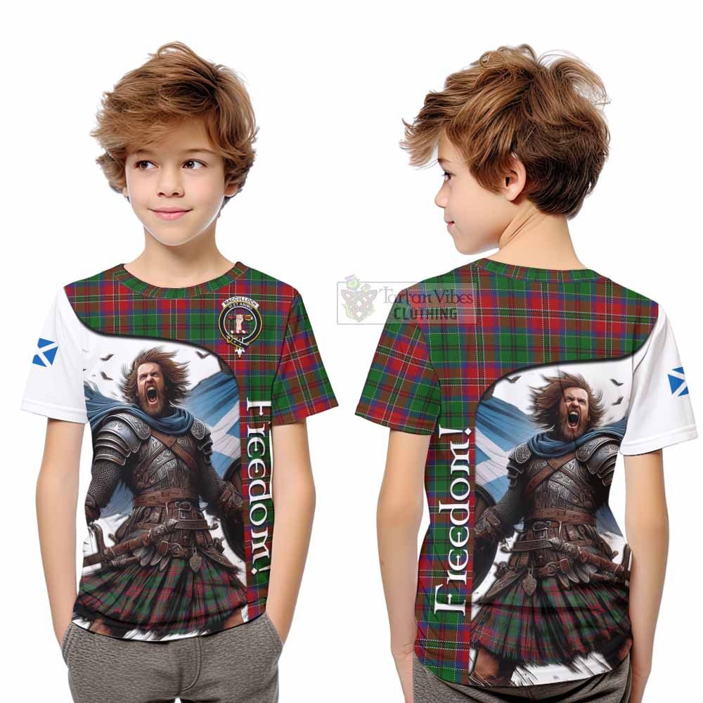 Tartan Vibes Clothing MacCulloch (McCulloch) Crest Tartan Kid T-Shirt Inspired by the Freedom of Scottish Warrior