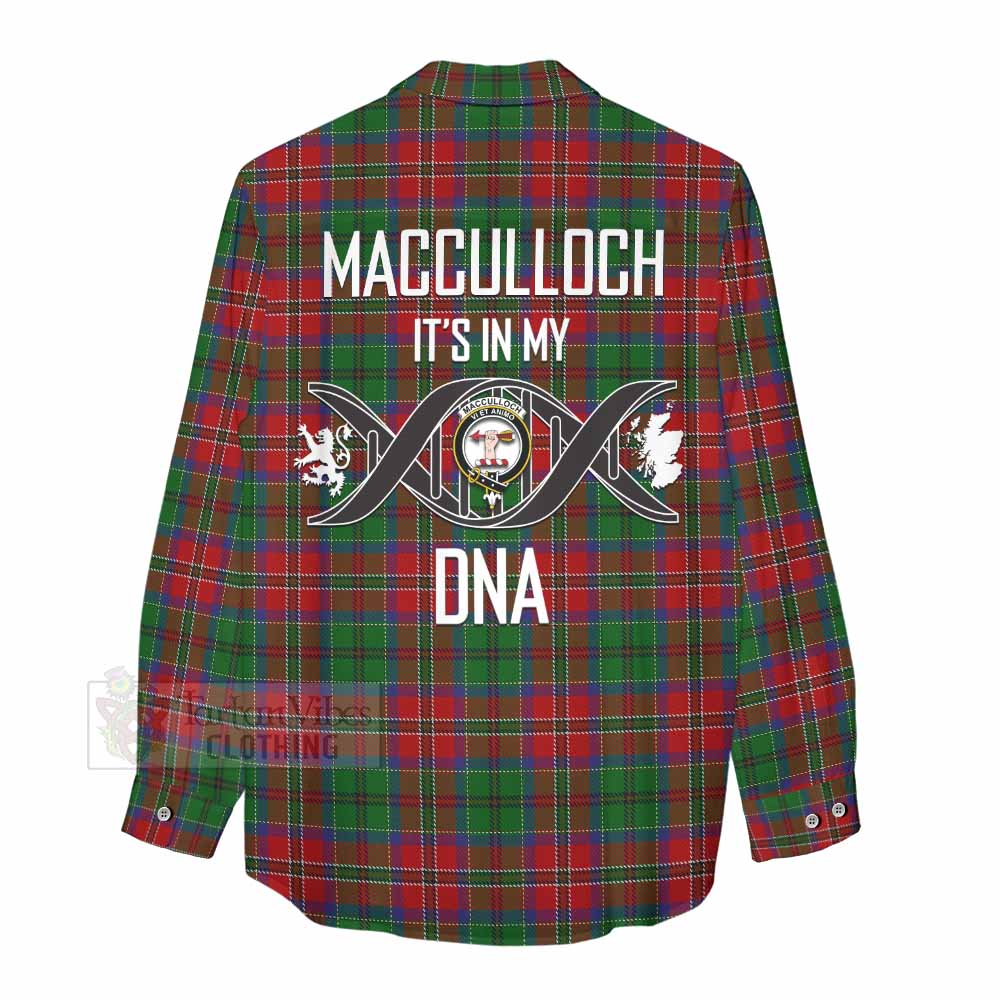 Tartan Vibes Clothing MacCulloch (McCulloch) Tartan Women's Casual Shirt with Family Crest DNA In Me Style