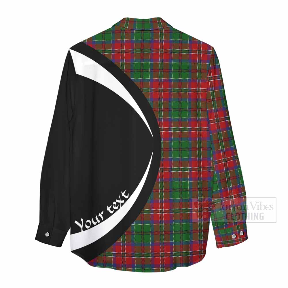 Tartan Vibes Clothing MacCulloch (McCulloch) Tartan Women's Casual Shirt with Family Crest Circle Style