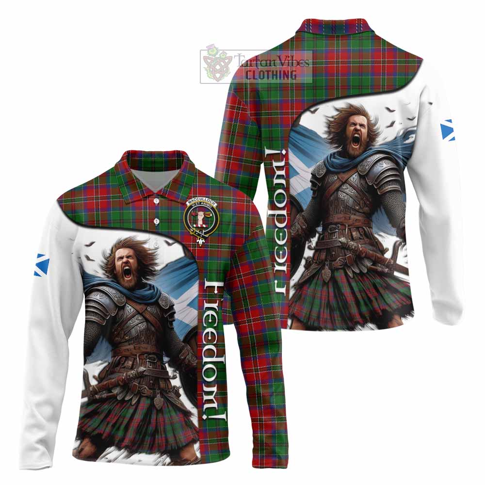 Tartan Vibes Clothing MacCulloch (McCulloch) Crest Tartan Long Sleeve Polo Shirt Inspired by the Freedom of Scottish Warrior