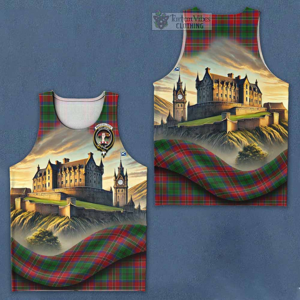 MacCulloch (McCulloch) Tartan Family Crest Men's Tank Top with Scottish Ancient Castle Style - Tartan Vibes Clothing