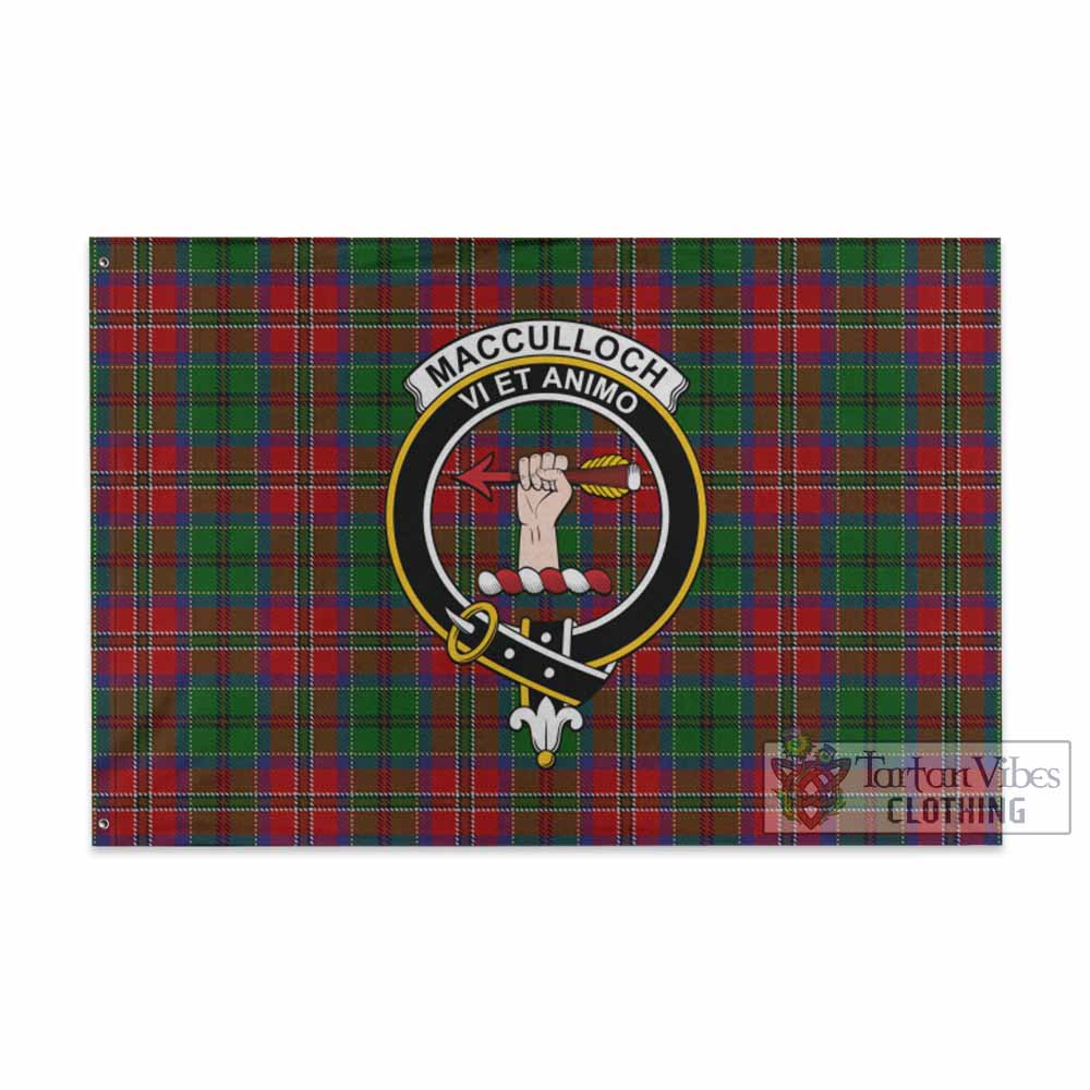 Tartan Vibes Clothing MacCulloch (McCulloch) Tartan House Flag with Family Crest