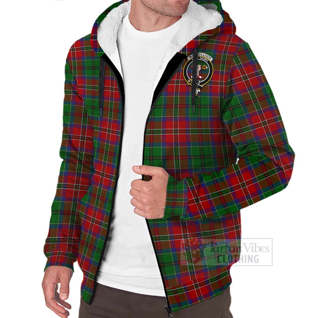 Tartan Vibes Clothing MacCulloch (McCulloch) Tartan Sherpa Hoodie with Family Crest Celtic Skull Style