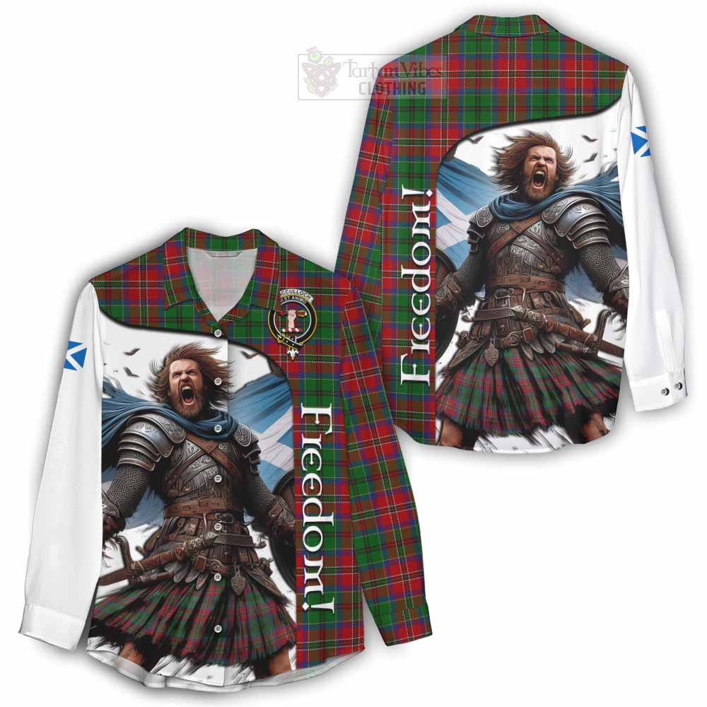 Tartan Vibes Clothing MacCulloch (McCulloch) Crest Tartan Women's Casual Shirt Inspired by the Freedom of Scottish Warrior