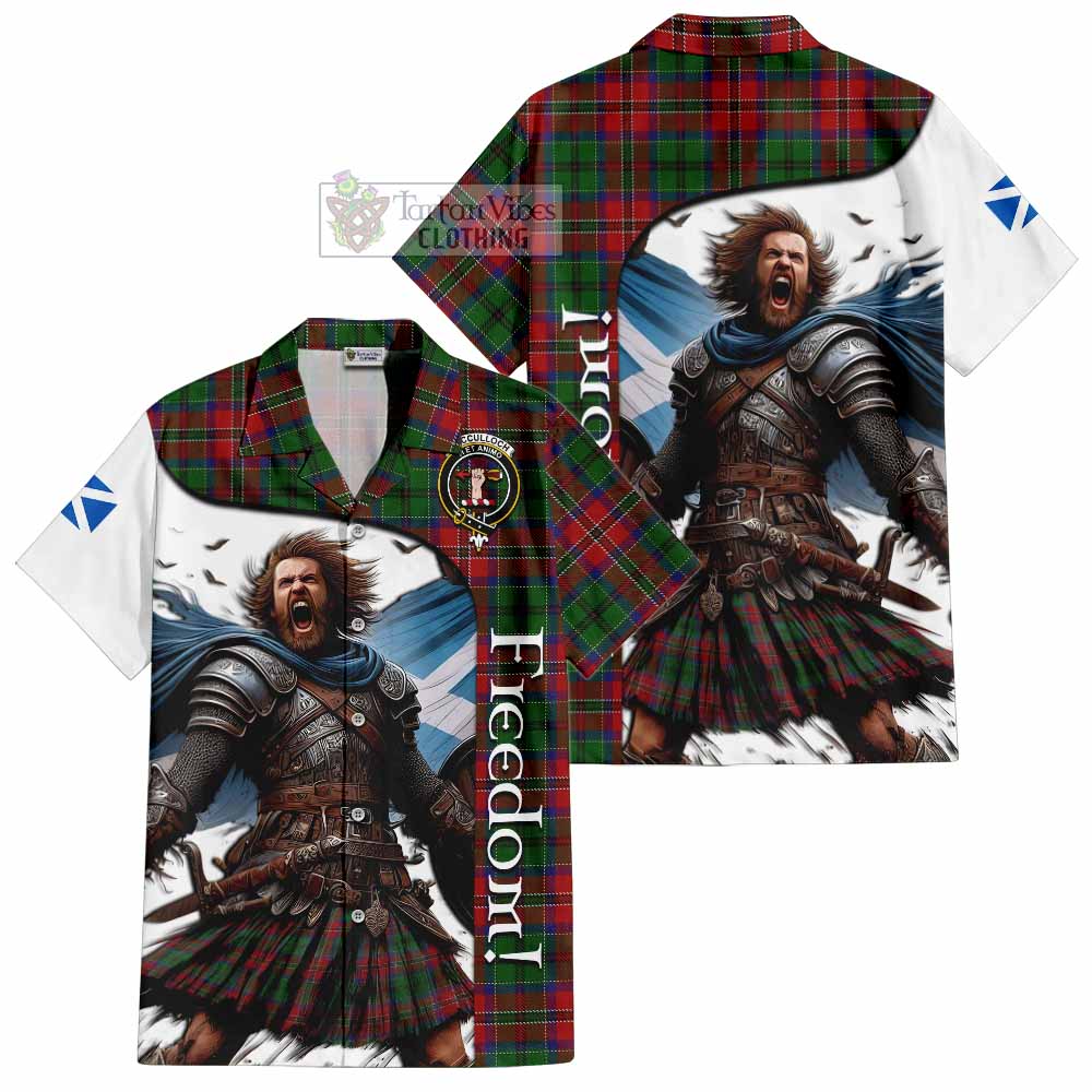 Tartan Vibes Clothing MacCulloch (McCulloch) Crest Tartan Short Sleeve Button Shirt Inspired by the Freedom of Scottish Warrior