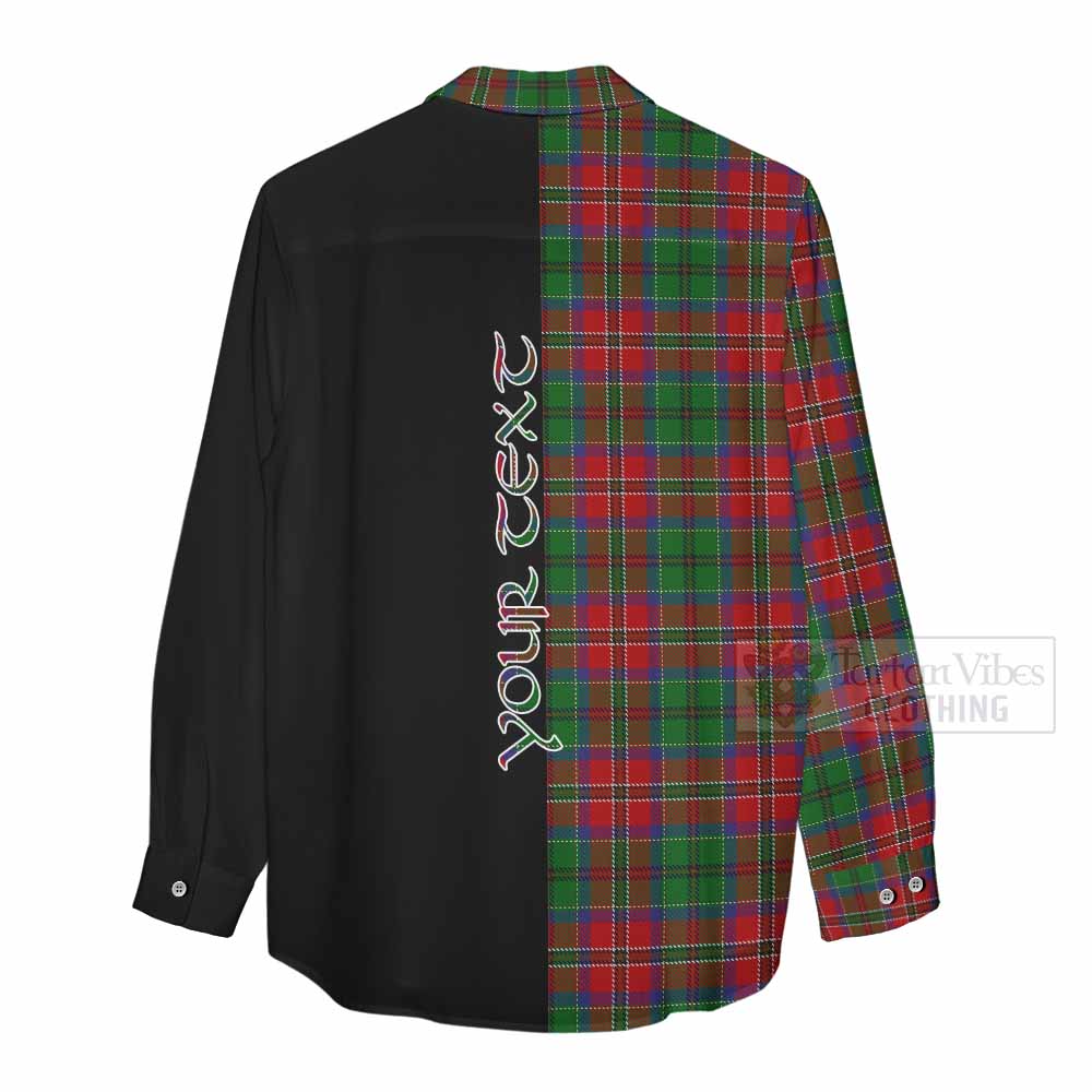 Tartan Vibes Clothing MacCulloch (McCulloch) Tartan Women's Casual Shirt with Family Crest and Half Of Me Style