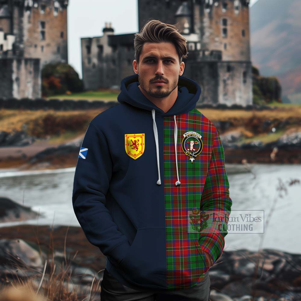 Tartan Vibes Clothing MacCulloch (McCulloch) Tartan Cotton Hoodie Alba with Scottish Lion Royal Arm Half Style