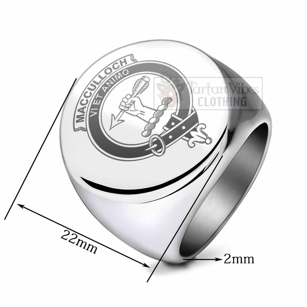 Tartan Vibes Clothing MacCulloch (McCulloch) Clan Crest Engraved Ring