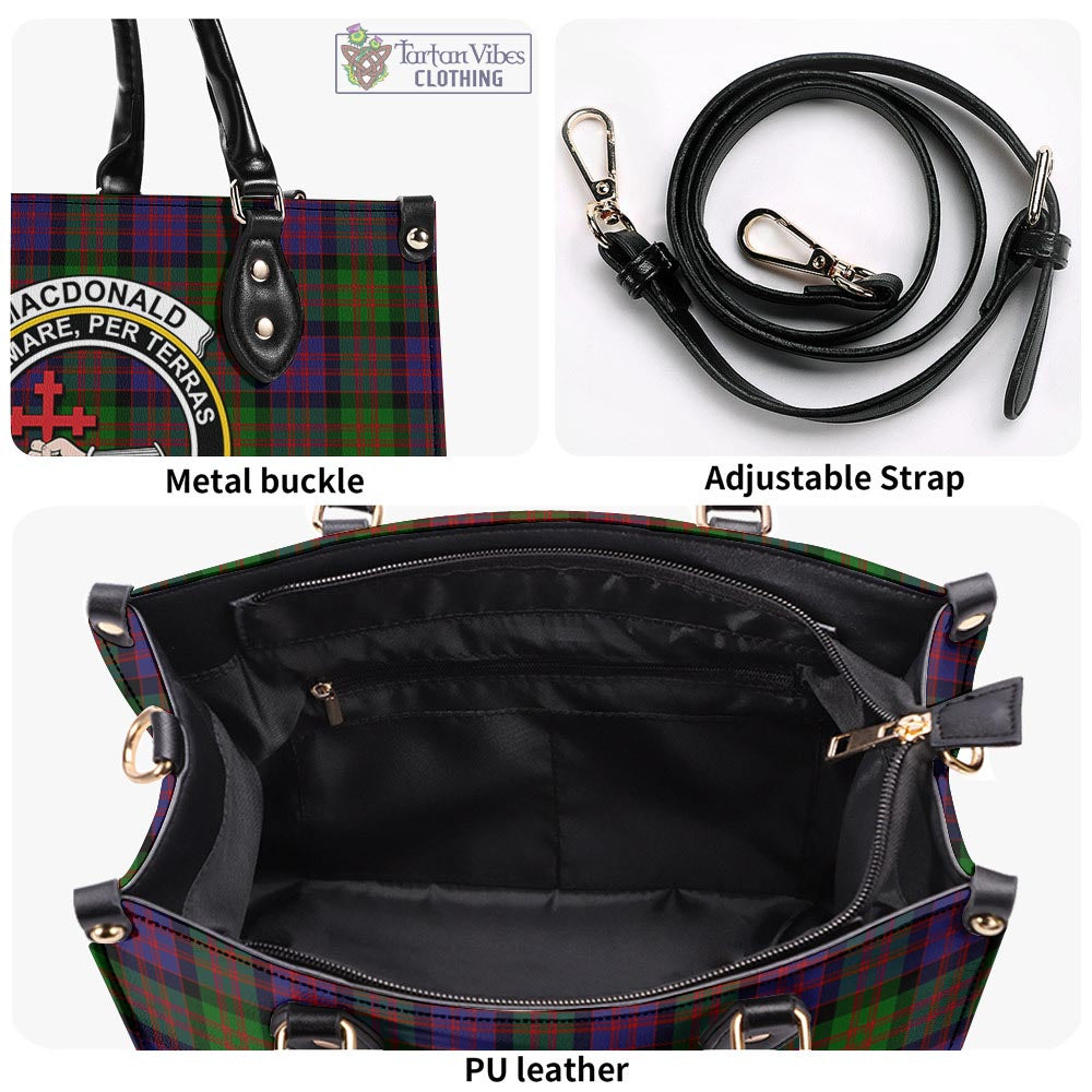 Tartan Vibes Clothing MacDonald Tartan Luxury Leather Handbags with Family Crest