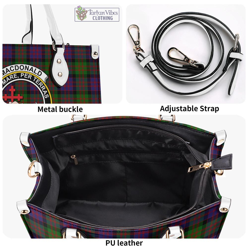 Tartan Vibes Clothing MacDonald Tartan Luxury Leather Handbags with Family Crest