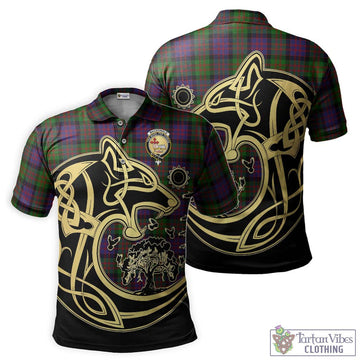 MacDonald (McDonald) Tartan Polo Shirt with Family Crest Celtic Wolf Style