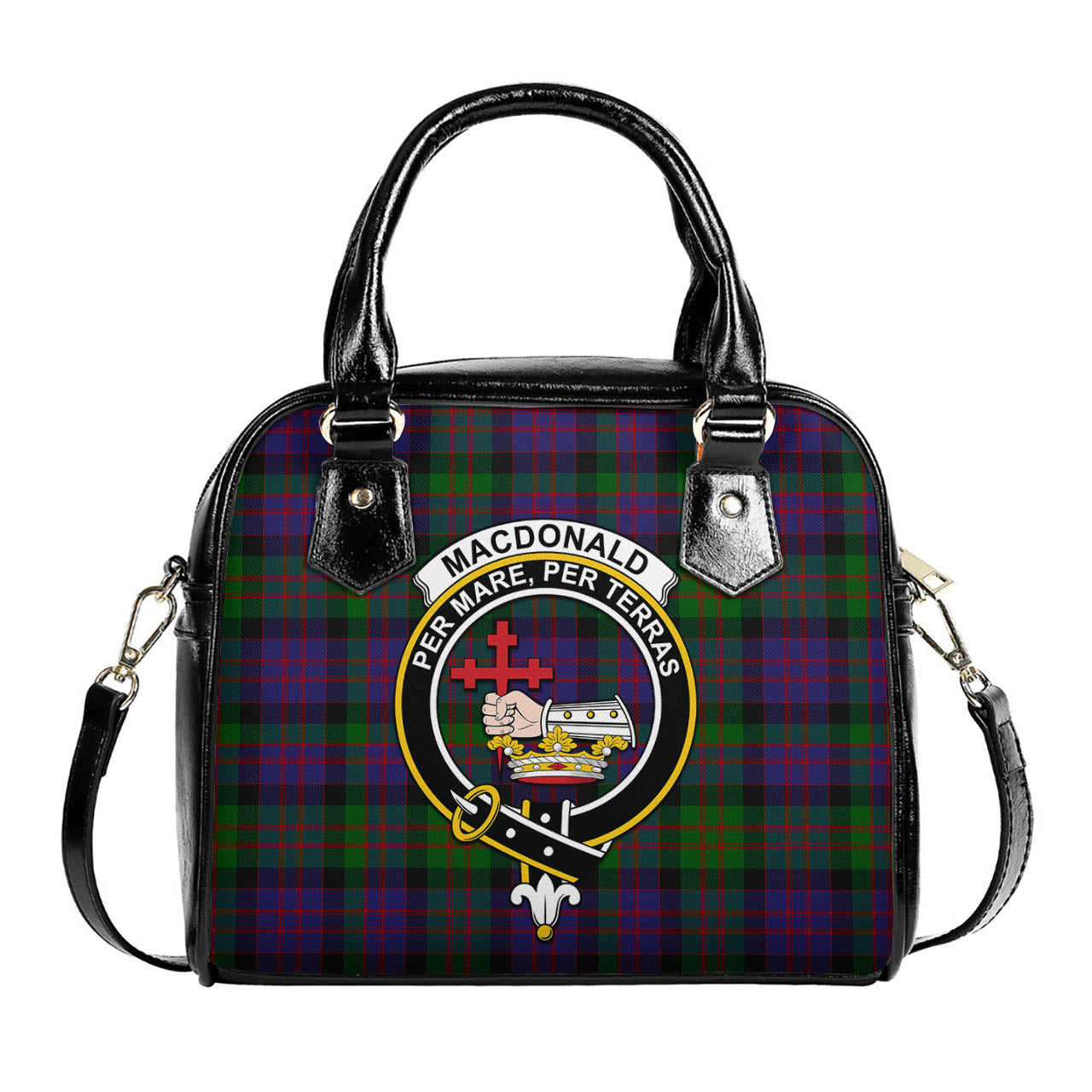 MacDonald Tartan Shoulder Handbags with Family Crest One Size 6*25*22 cm - Tartanvibesclothing