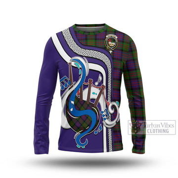 MacDonald (McDonald) Tartan Long Sleeve T-Shirt with Epic Bagpipe Style