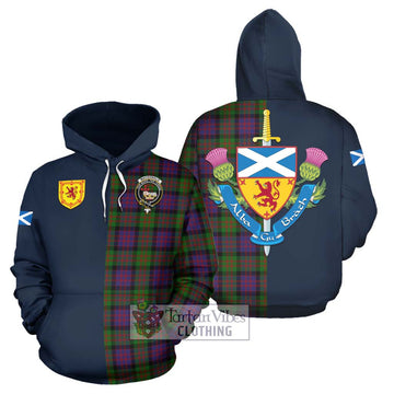 MacDonald (McDonald) Tartan Hoodie Alba with Scottish Lion Royal Arm Half Style