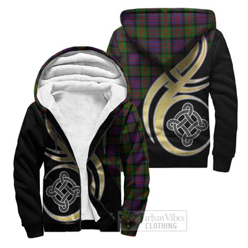MacDonald (McDonald) Tartan Sherpa Hoodie with Family Crest and Celtic Symbol Style Unisex S - Tartan Vibes Clothing