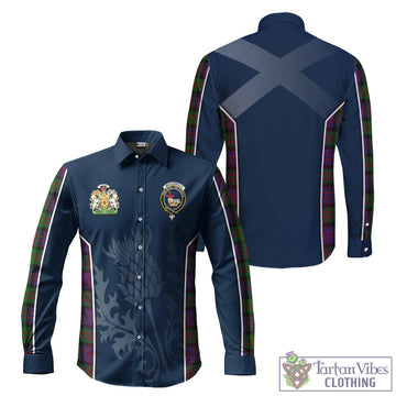 MacDonald (McDonald) Tartan Long Sleeve Button Up Shirt with Family Crest and Scottish Thistle Vibes Sport Style