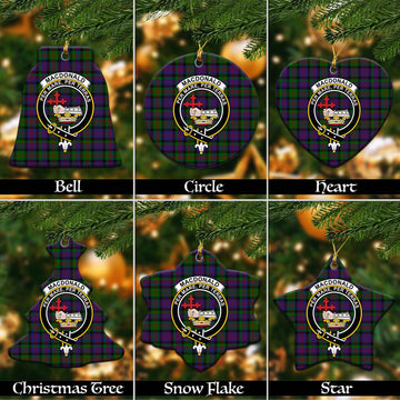 MacDonald (McDonald) Tartan Christmas Ceramic Ornaments with Family Crest