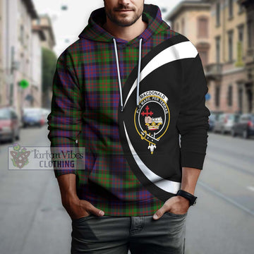 MacDonald (McDonald) Tartan Hoodie with Family Crest Circle Style