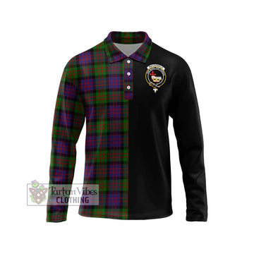 MacDonald (McDonald) Tartan Long Sleeve Polo Shirt with Family Crest and Half Of Me Style Unisex - Tartan Vibes Clothing