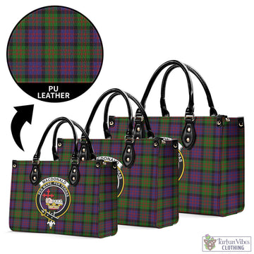 MacDonald (McDonald) Tartan Luxury Leather Handbags with Family Crest