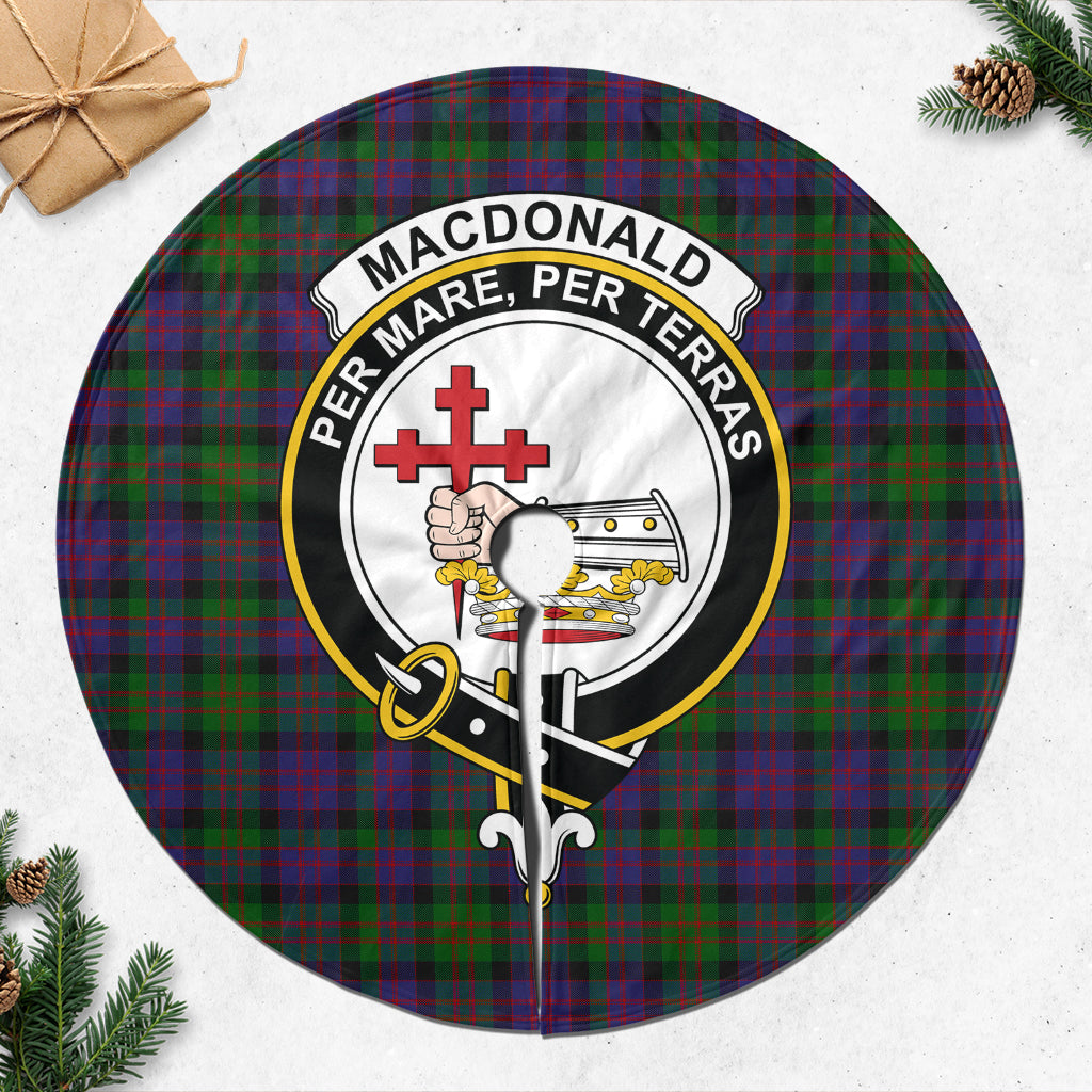 MacDonald Tartan Christmas Tree Skirt with Family Crest - Tartanvibesclothing