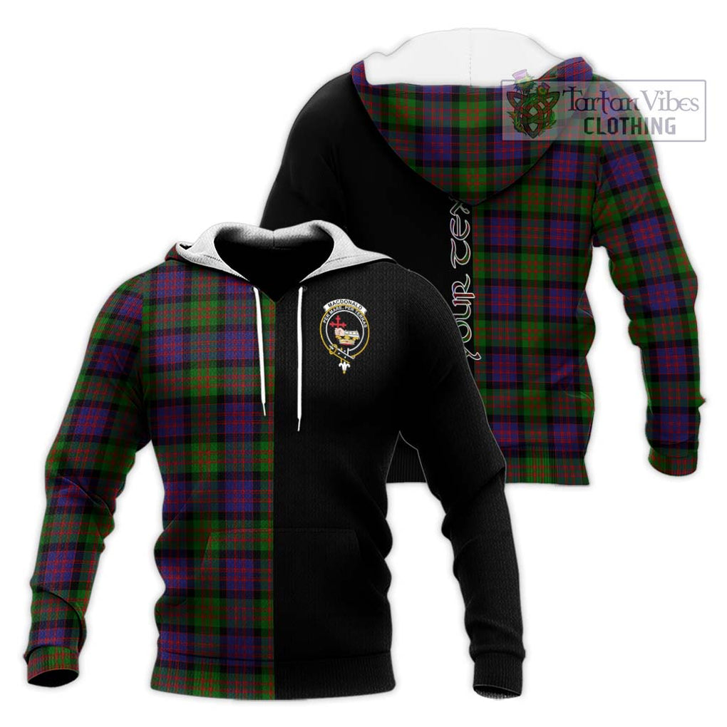 MacDonald (McDonald) Tartan Knitted Hoodie with Family Crest and Half Of Me Style Unisex Knitted Pullover Hoodie - Tartanvibesclothing Shop