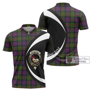 MacDonald (McDonald) Tartan Zipper Polo Shirt with Family Crest Circle Style Unisex - Tartan Vibes Clothing