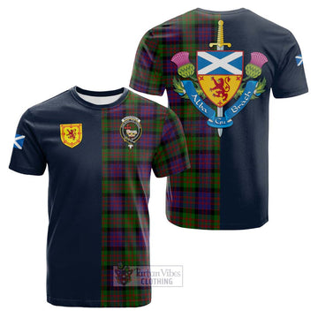 MacDonald (McDonald) Tartan Cotton T-shirt Alba with Scottish Lion Royal Arm Half Style