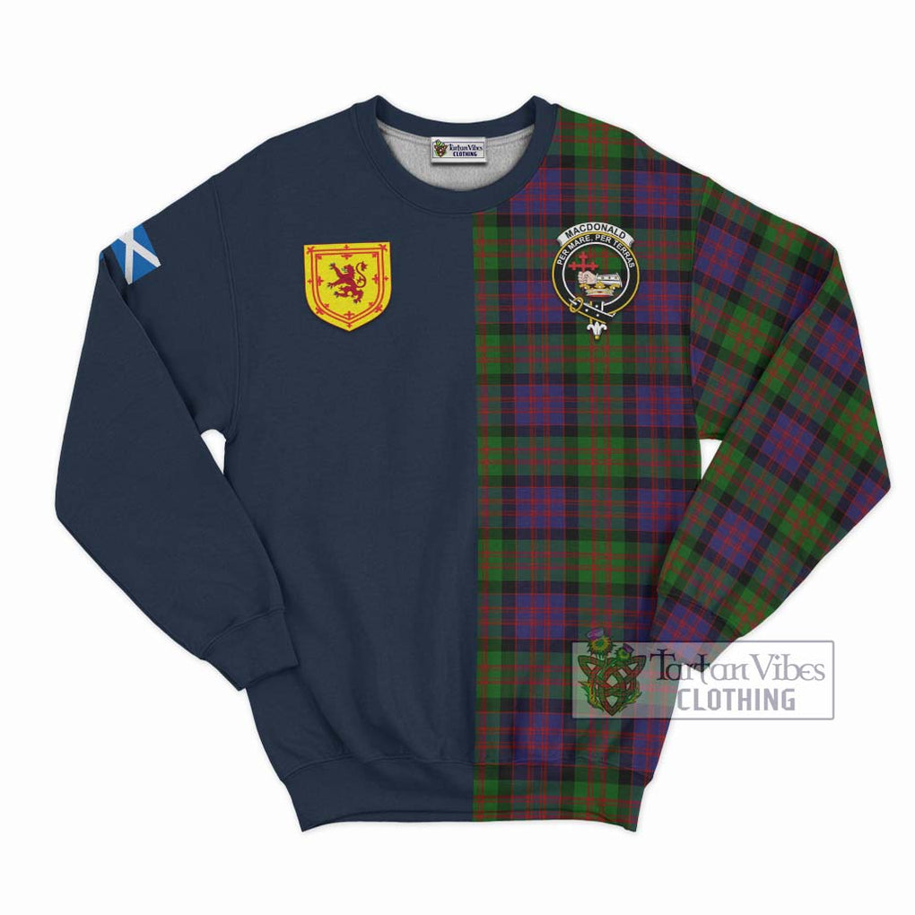 MacDonald (McDonald) Tartan Sweatshirt Alba with Scottish Lion Royal Arm Half Style Unisex - Tartan Vibes Clothing