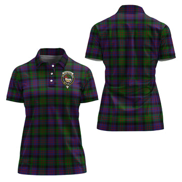 MacDonald (McDonald) Tartan Polo Shirt with Family Crest For Women