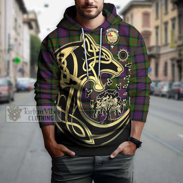 MacDonald (McDonald) Tartan Hoodie with Family Crest Celtic Wolf Style