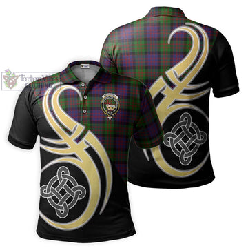 MacDonald (McDonald) Tartan Polo Shirt with Family Crest and Celtic Symbol Style