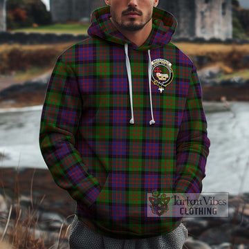 MacDonald (McDonald) Tartan Cotton Hoodie with Family Crest