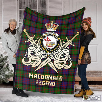 MacDonald (McDonald) Tartan Blanket with Clan Crest and the Golden Sword of Courageous Legacy