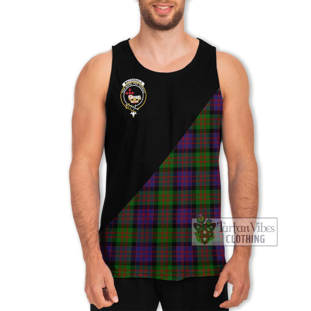 MacDonald (McDonald) Tartan Men's Tank Top with Family Crest and Military Logo Style Men - Tartan Vibes Clothing