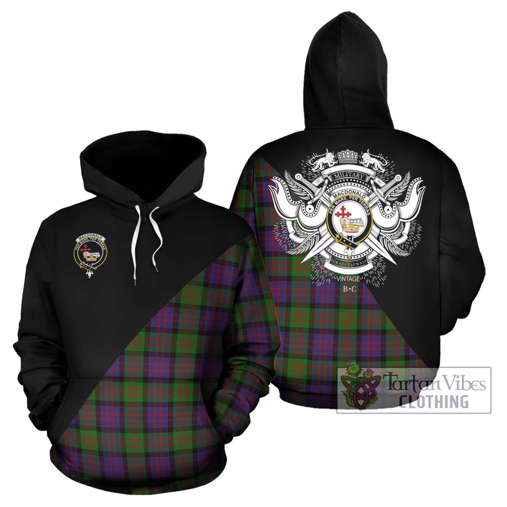 MacDonald (McDonald) Tartan Hoodie with Family Crest and Military Logo Style Zip Hoodie - Tartanvibesclothing Shop