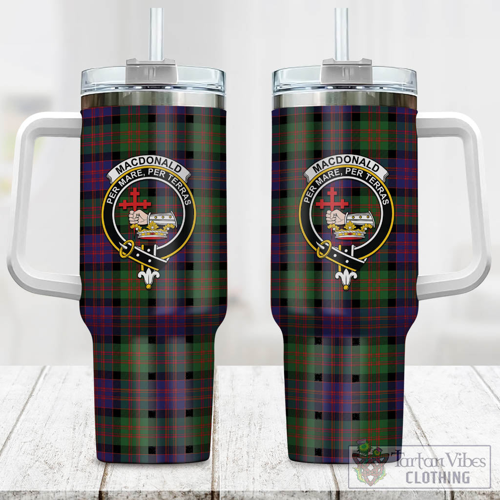 Tartan Vibes Clothing MacDonald Tartan and Family Crest Tumbler with Handle