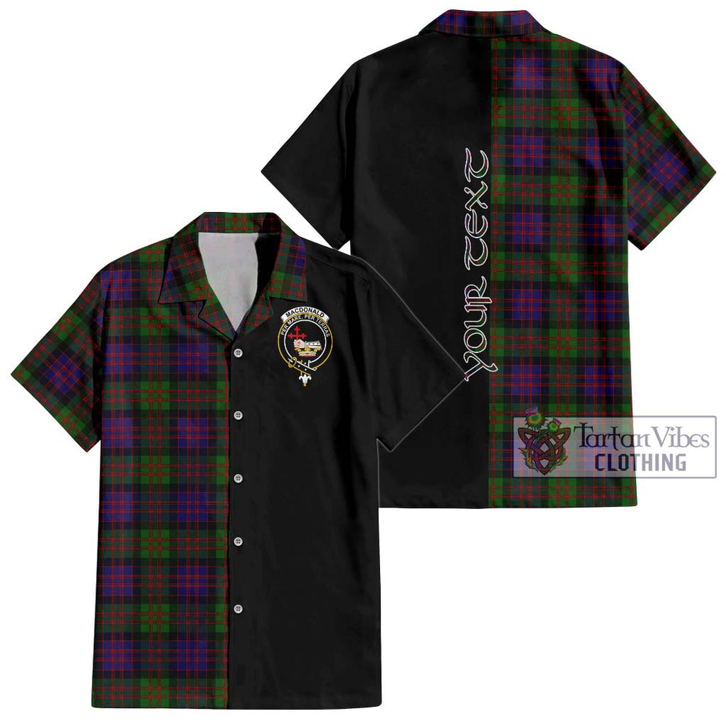 MacDonald (McDonald) Tartan Short Sleeve Button Shirt with Family Crest and Half Of Me Style Kid - Tartanvibesclothing Shop