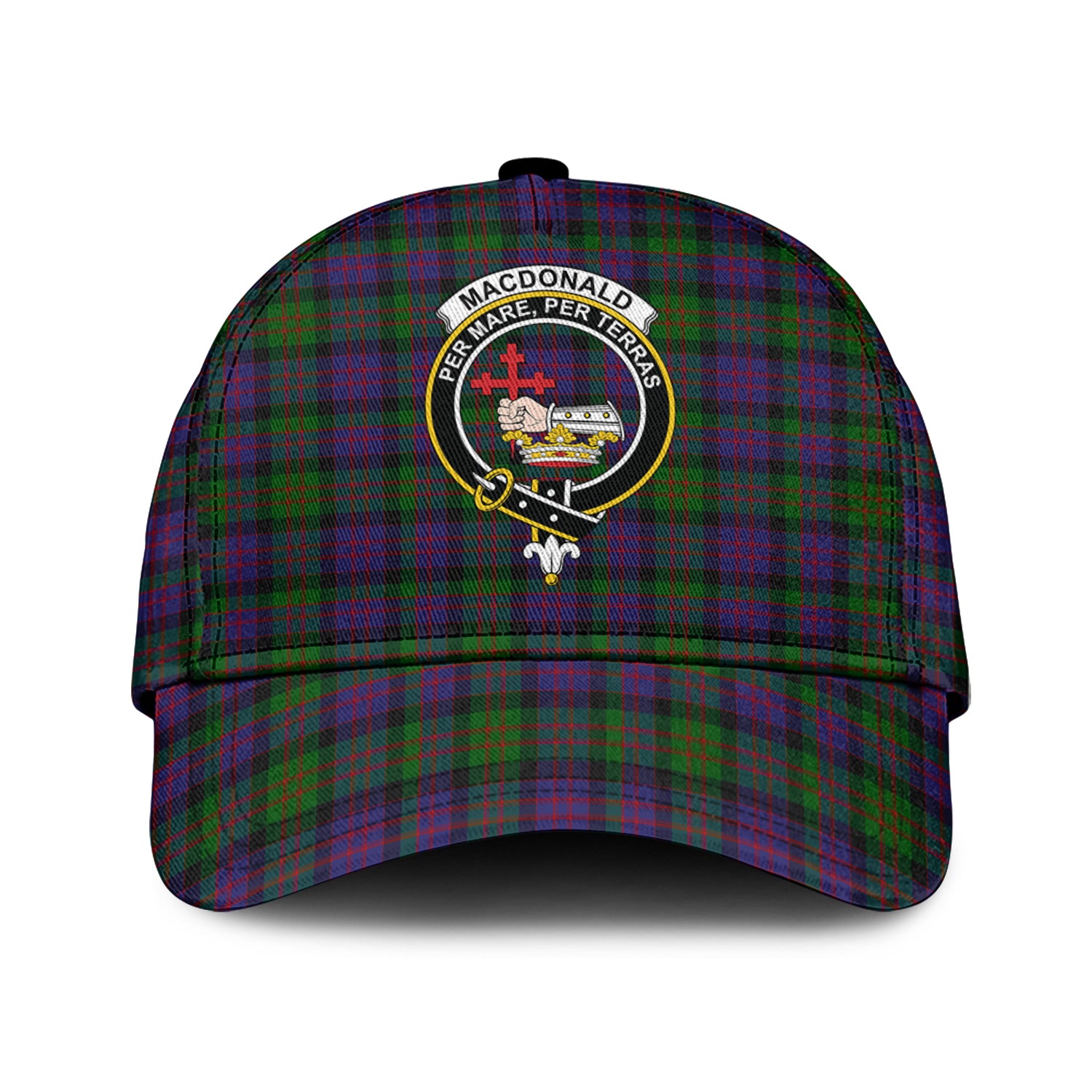 MacDonald (McDonald) Tartan Classic Cap with Family Crest Classic Cap Universal Fit - Tartan Vibes Clothing