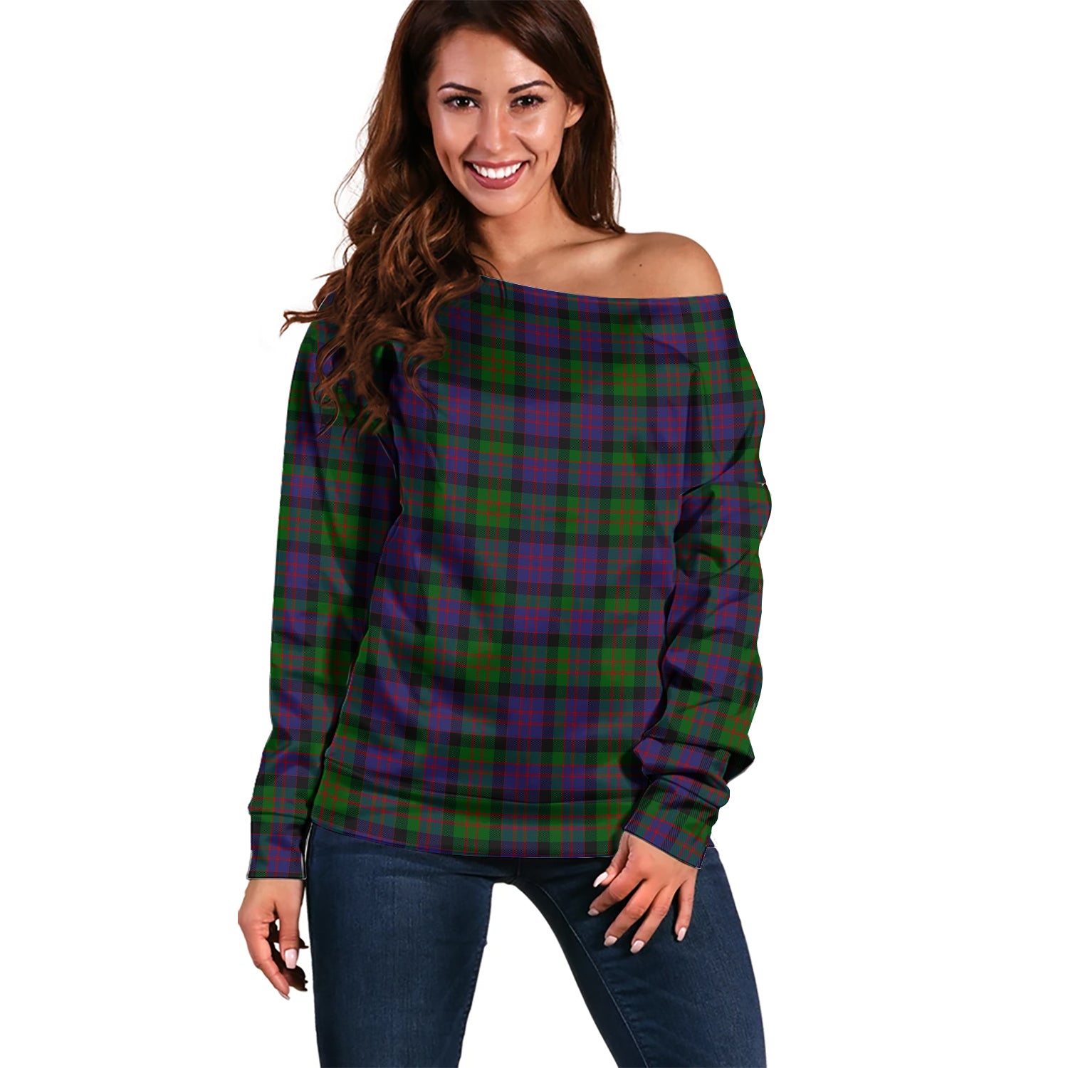 MacDonald Tartan Off Shoulder Women Sweater Women - Tartanvibesclothing