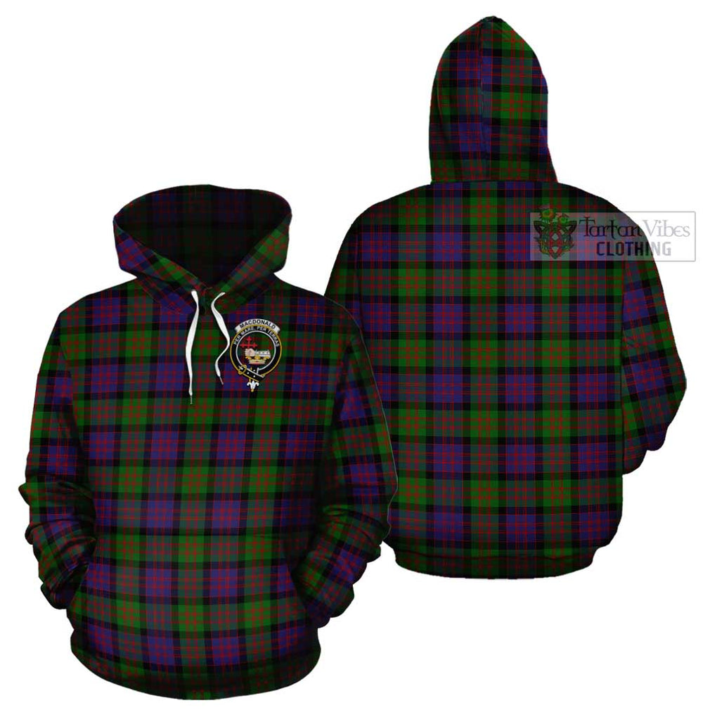 MacDonald (McDonald) Tartan Cotton Hoodie with Family Crest Pullover Hoodie - Tartan Vibes Clothing