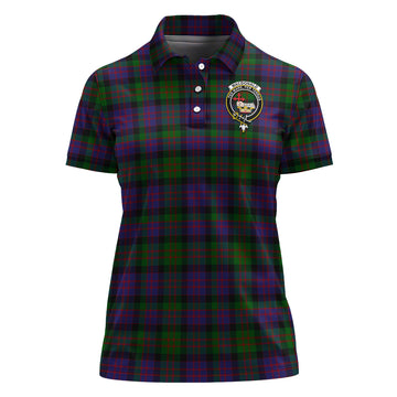 MacDonald (McDonald) Tartan Polo Shirt with Family Crest For Women