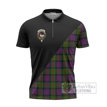 MacDonald (McDonald) Tartan Zipper Polo Shirt with Family Crest and Military Logo Style - Tartan Vibes Clothing