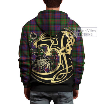 MacDonald (McDonald) Tartan Hoodie with Family Crest Celtic Wolf Style