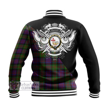 MacDonald (McDonald) Tartan Baseball Jacket with Family Crest and Military Logo Style